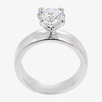 Sparkle Allure Womens Cubic Zirconia Pure Silver Over Brass Round Solitaire Engagement Ring
