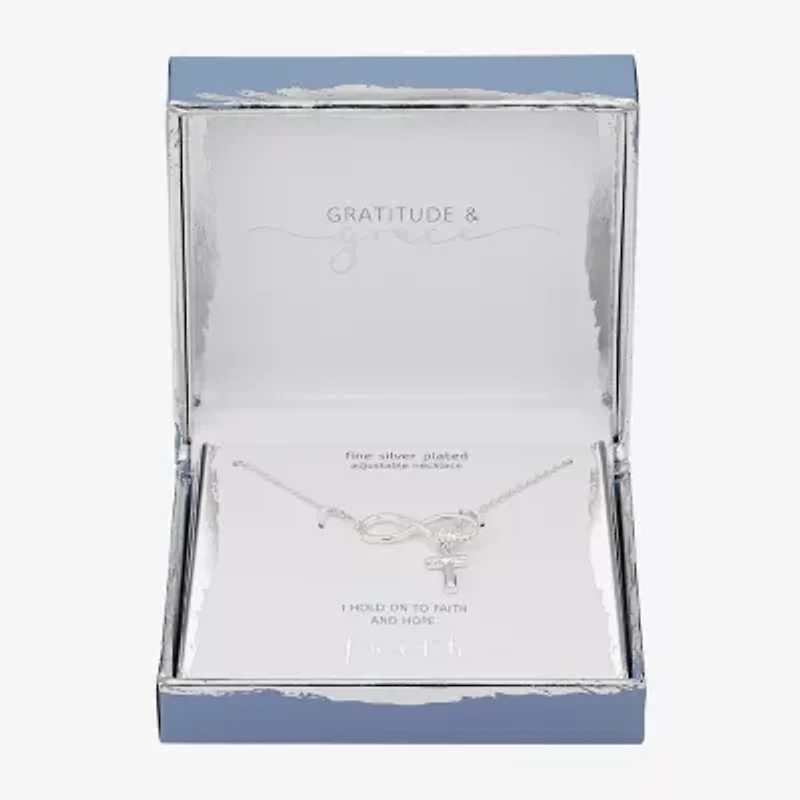Gratitude & Grace Womens Pure Silver Over Brass 16 Inch Y Necklace