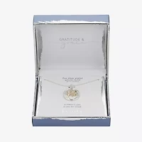 Gratitude & Grace Family Womens Crystal Pure Silver Over Brass Round 16 Inch Pendant Necklace