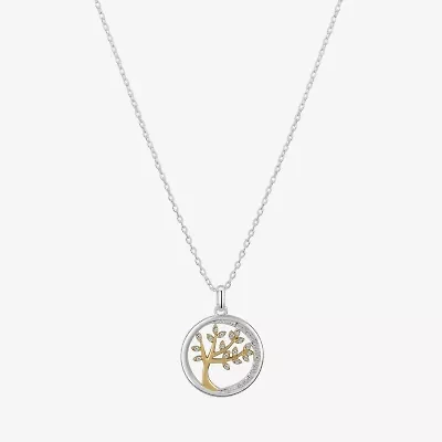 Gratitude & Grace Family Womens Crystal Pure Silver Over Brass Round 16 Inch Pendant Necklace