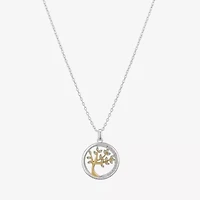 Gratitude & Grace Family Womens Crystal Pure Silver Over Brass Round 16 Inch Pendant Necklace