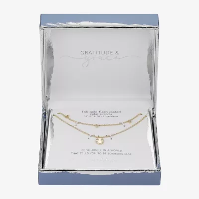 Gratitude & Grace Womens Cubic Zirconia 2-pc. Necklace Set