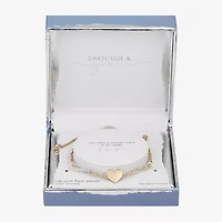 Gratitude & Grace Womens Cubic Zirconia Heart Bolo Bracelet
