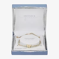 Gratitude & Grace Womens Cubic Zirconia Butterfly Bolo Bracelet