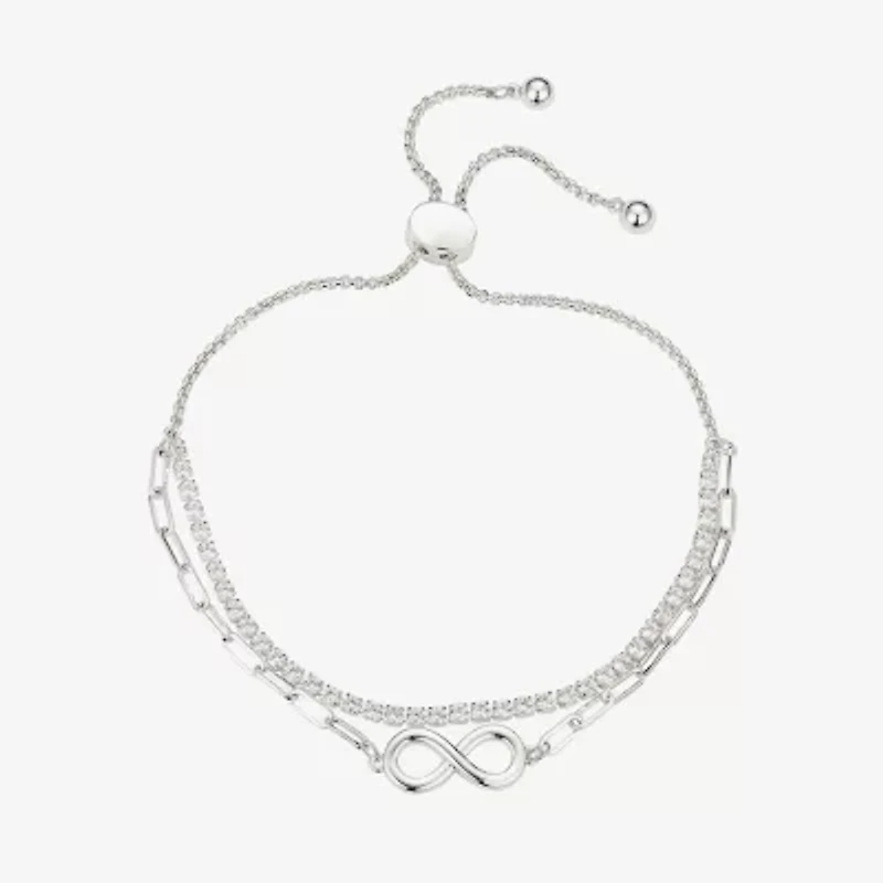 Gratitude & Grace Womens Cubic Zirconia Infinity Bolo Bracelet