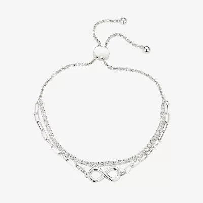 Gratitude & Grace Womens Cubic Zirconia Infinity Bolo Bracelet
