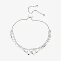 Gratitude & Grace Womens Cubic Zirconia Infinity Bolo Bracelet