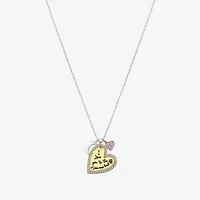 Sparkle Allure Womens Cubic Zirconia Pure Silver Over Brass Heart Moon 16 Inch Pendant Necklace