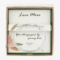 Sparkle Allure Womens Crystal Pure Silver Over Brass Heart Bangle Bracelet