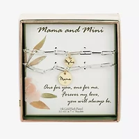 Sparkle Allure Mama Womens 2-pc. Cubic Zirconia Pure Silver Over Brass Bracelet Set