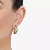 Womens 10K Gold 22mm Round Hoop Earrings