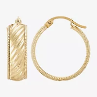 Womens 10K Gold 22mm Round Hoop Earrings