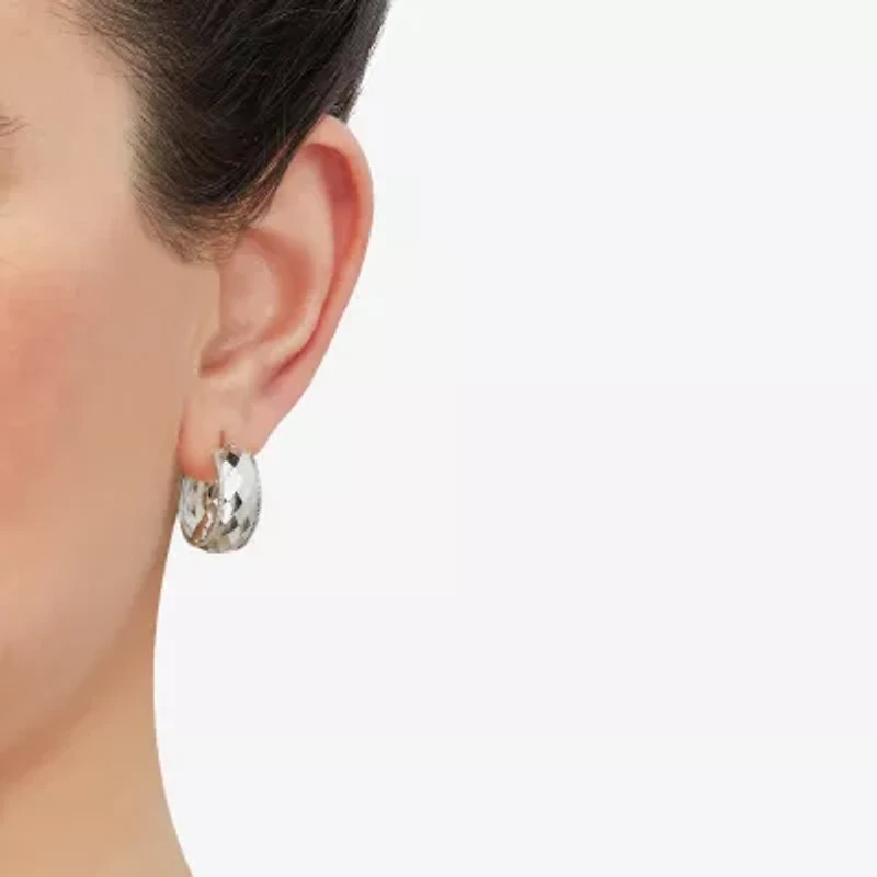 Womens 10K Gold 22mm Round Hoop Earrings