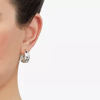 Womens 10K Gold 22mm Round Hoop Earrings
