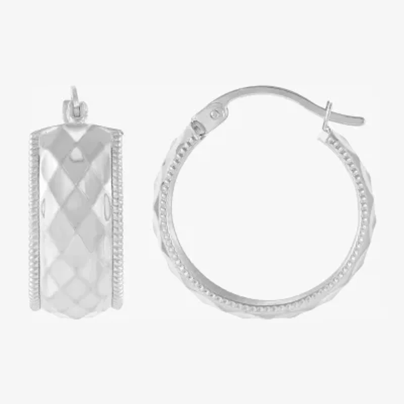 Womens 10K Gold 22mm Round Hoop Earrings