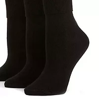 Mixit Mary Jane Womens 3 Pair Turncuff Socks