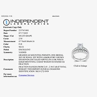 (G-H / Si2-I1) Womens 2 1/2 CT. T.W. Lab Grown White Diamond 10K Gold Side Stone Bridal Set