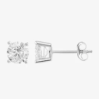 Womens Cubic Zirconia Sterling Silver Round 2 Pair Earring Set