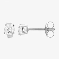 Womens Cubic Zirconia Sterling Silver Heart Round 3 Pair Earring Set