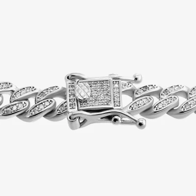 Mens Sterling Silver 8 1/2 Inch Solid Link Chain Bracelet