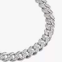 Mens Sterling Silver 8 1/2 Inch Solid Link Chain Bracelet