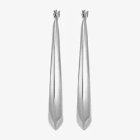 Womens Sterling Silver 40mm Round Hoop Earrings