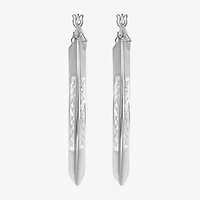 Womens Sterling Silver 35.5mm Round Hoop Earrings