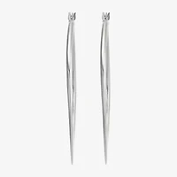 Womens Sterling Silver 45.5mm Round Hoop Earrings