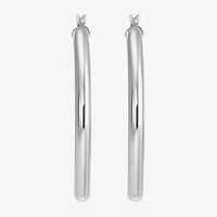 Womens Sterling Silver 44.5mm Round Hoop Earrings