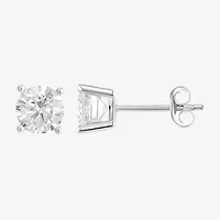 Womens Cubic Zirconia Sterling Silver Round Pair Earring Set