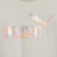 PUMA Big Kid Girls Crew Neck Short Sleeve Boxy Fit Graphic T-Shirt