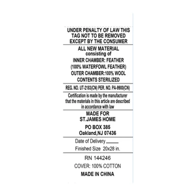 St. James Home Fleece & Feather Wool Surround With Core Pillow