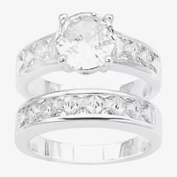 Sparkle Allure Womens Cubic Zirconia Pure Silver Over Brass Round Bridal Set