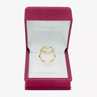 Sparkle Allure Hammered Womens 14K Gold Over Brass Heart Cocktail Ring