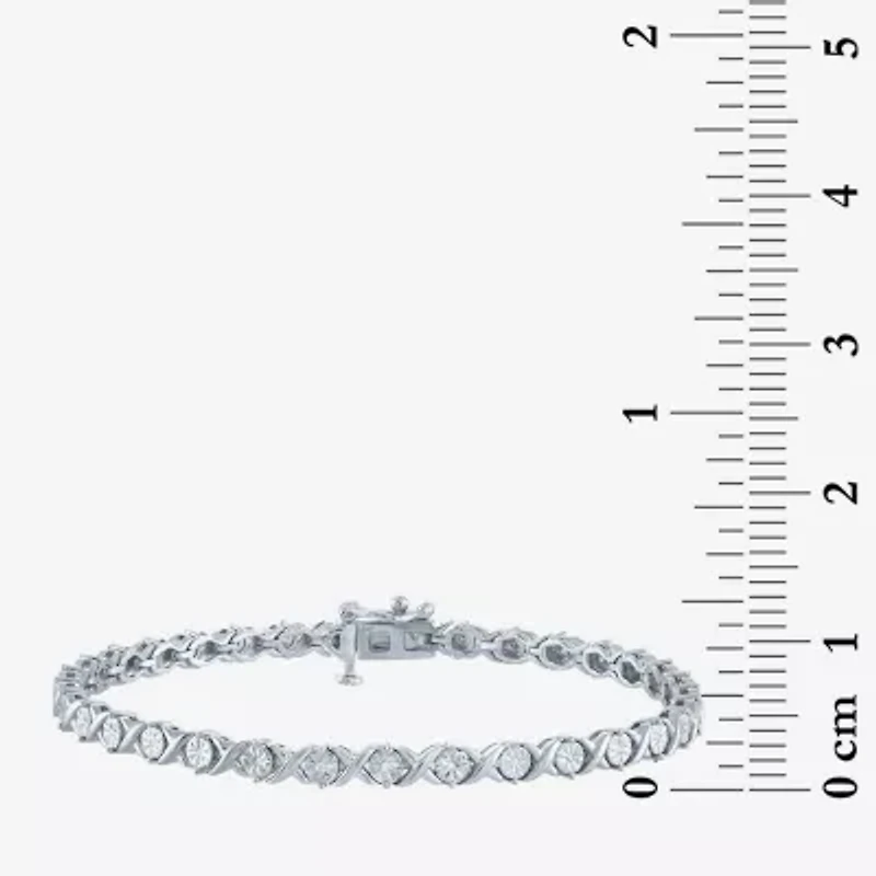 (G-H / I1-I2) Womens 1/10 CT. T.W. Lab Grown White Diamond Sterling Silver 7.5 Inch Tennis Bracelet