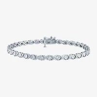 (G-H / I1-I2) Womens 1/10 CT. T.W. Lab Grown White Diamond Sterling Silver 7.5 Inch Tennis Bracelet