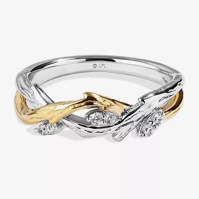 Star Wars Fine Jewelry Yoda Dagobah Womens 1/10 CT. Natural White Diamond 10K Gold Sterling Silver Cocktail Ring