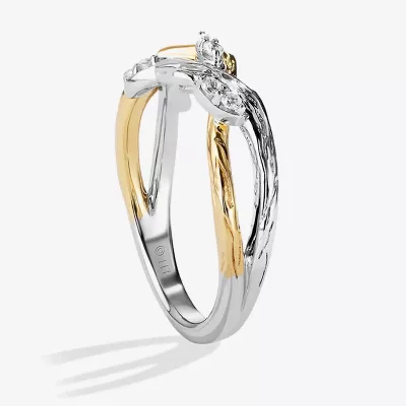 Star Wars Fine Jewelry Yoda Dagobah Womens 1/10 CT. Natural White Diamond 10K Gold Sterling Silver Cocktail Ring