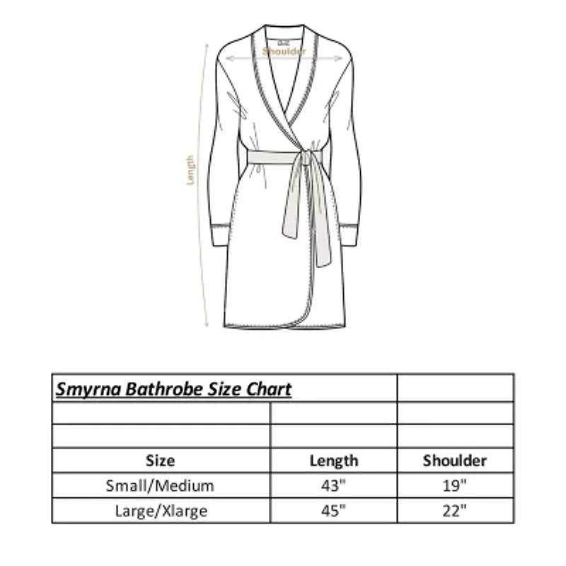Linum Home Textiles Smyrna Hotel Luxery Unisex Adult Terry Cloth Long Sleeve Knee Length Robe