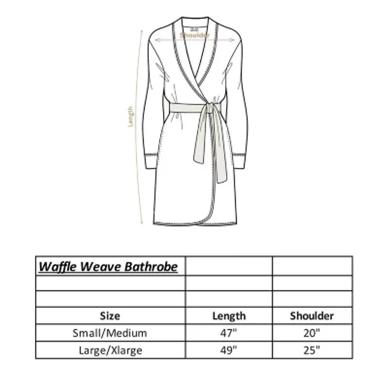 Linum Home Textiles Waffle Weave Unisex Adult Long Sleeve Length Robe