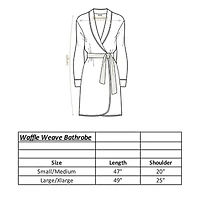 Linum Home Textiles Waffle Weave Unisex Adult Long Sleeve Length Robe