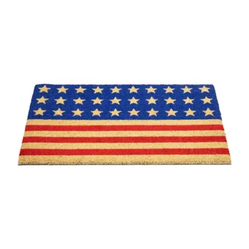Northlight Stars And Stripes Coir Outdoor Star Indoor Rectangular Doormat