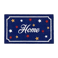 Northlight Blue Coir Americana Outdoor Indoor Rectangular Doormat