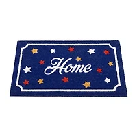 Northlight Blue Coir Americana Outdoor Indoor Rectangular Doormat