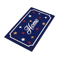 Northlight Blue Coir Americana Outdoor Indoor Rectangular Doormat