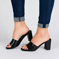 Journee Collection Alisia Womens Round Open Toe Block Heel Pumps