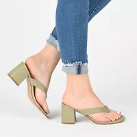 Journee Collection Alika Womens Round Open Toe Block Heel Pumps