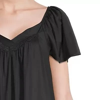 Lissome Tricot Womens Short Sleeve Sweetheart Neck Nightgown