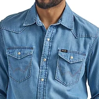 Wrangler® Mens Regular Fit Long Sleeve Button-Down Shirt
