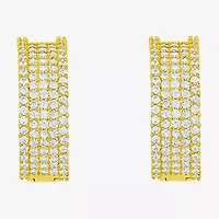 Sparkle Allure Womens Cubic Zirconia 14K Gold Over Brass 16mm Hoop Earrings